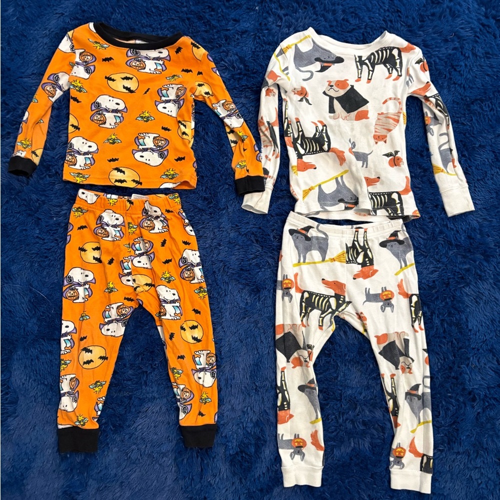 Peanuts Kids Pajama Set - Orange and White
